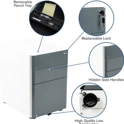 Best 3-Drawer Cabinet, Legal & Letter Files, White/Charcoal, 21