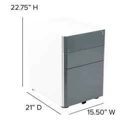 Best 3-Drawer Cabinet, Legal & Letter Files, White/Charcoal, 21