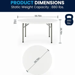Outlet Elon Folding Table, 59.75