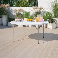 Clearance Elon Folding Table, 60.75" x 60.75", Granite White (DADYCZ1GW) Folding Tables