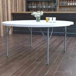 Best Elon Folding Table, 60" x 60", Granite White (DADYCZ154GW) Folding Tables