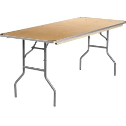 Hot Fielder Folding Table, 72" x 30", Birchwood (XA3072BIRCHM) Folding Tables
