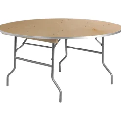 Fielder Folding Table, 60" x 60", Birchwood (XA60BIRCHM) Folding Tables