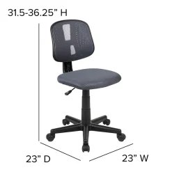 Online Flash Fundamentals Armless Ergonomic Mesh Swivel Mid-Back Task Office Chair, Gray (LF134GY) Office Chairs