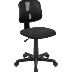 Hot Flash Fundamentals Armless Ergonomic Mesh Swivel Mid-Back Task Office Chair, Black (LF134BK) Office Chairs