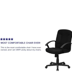 Garver Fabric Swivel Mid-Back Executive Office Chair, Black (GOST6BKFAB) Office Chairs