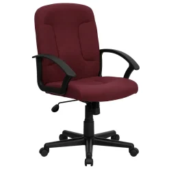 Discount Garver Fabric Swivel Mid-Back Executive Office Chair, Burgundy (GOST6BYFAB) Office Chairs