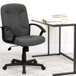 Sale Garver Fabric Swivel Mid-Back Executive Office Chair, Gray (GOST6GYFAB) Office Chairs