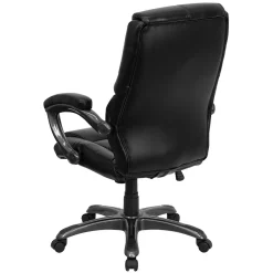 Online Greer Ergonomic LeatherSoft Swivel High Back Executive Office Chair, Black (GO724HBKLEA) Office Chairs