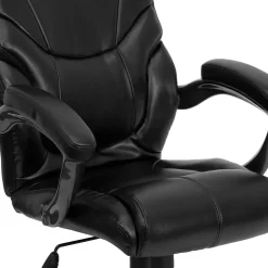 Online Greer Ergonomic LeatherSoft Swivel High Back Executive Office Chair, Black (GO724HBKLEA) Office Chairs