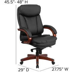 Online Hansel Ergonomic LeatherSoft Swivel High Back Executive Office Chair, Black/Mahogany (BT90171HS) Office Chairs