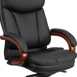 Online Hansel Ergonomic LeatherSoft Swivel High Back Executive Office Chair, Black/Mahogany (BT90171HS) Office Chairs