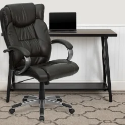 Hansel Ergonomic LeatherSoft Swivel High Back Executive Office Chair, Espresso Brown (BT9088BRN) Office Chairs