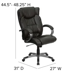 Hansel Ergonomic LeatherSoft Swivel High Back Executive Office Chair, Espresso Brown (BT9088BRN) Office Chairs