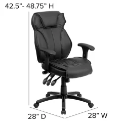 New Hansel Ergonomic LeatherSoft Swivel High Back Executive Office Chair, Black (BT9835H) Ergonomic Chairs