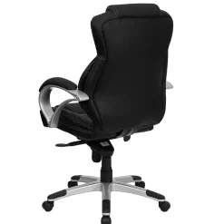 Hawkins Ergonomic LeatherSoft Swivel High Back Executive Office Chair, Black (H9626L2) Office Chairs