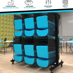 Hand Trucks & Dollies<Flash Furniture Hawkins Folding Table and Chairs Mobile Cart, 660 lb. Capacity, Black (QINSHD245425)