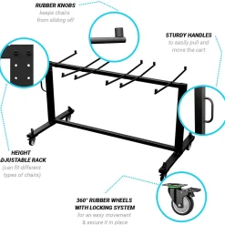 Hand Trucks & Dollies<Flash Furniture Hawkins Folding Table and Chairs Mobile Cart, 330 lb. Capacity, Black (QINFRCW45425)
