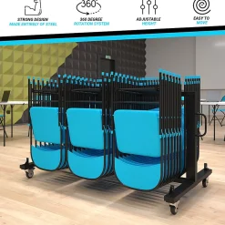 Hand Trucks & Dollies<Flash Furniture Hawkins Folding Table and Chairs Mobile Cart, 330 lb. Capacity, Black (QINFRCW45425)