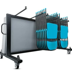 Hand Trucks & Dollies<Flash Furniture Hawkins Folding Table and Chairs Mobile Cart, 330 lb. Capacity, Black (QINFRCW45425)