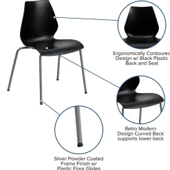 Outlet HERCULES Series Plastic Stacking Chair, Black (RUT288BK) Folding & Stacking