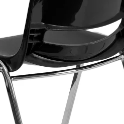 Online HERCULES Series Plastic Shell Stack Chair, Black/Chrome (RUT18BKCHR) Folding & Stacking