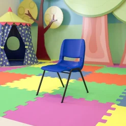 Online HERCULES Series Plastic Kid's Shell Stack Chair, Navy/Black (RUT14NVYBK) Folding & Stacking