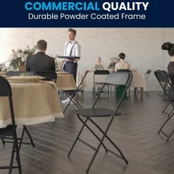 Clearance HERCULES Plastic Office Chair, Black (LE-L-3-BK-GG) Folding & Stacking