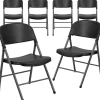 Discount HERCULES™ Plastic Armless Folding Chair, Black, 6/Pack Folding & Stacking