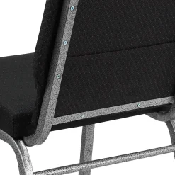 Outlet HERCULES Series Fabric Stacking Church Chair, Black Patterned/Silver Vein Frame (FCH185SVJP02) Folding & Stacking