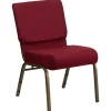 Outlet HERCULES Series Fabric Church Stacking Chair, Burgundy/Gold Vein Frame (FCH2214GV369) Folding & Stacking