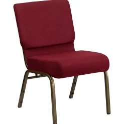 Outlet HERCULES Series Fabric Church Stacking Chair, Burgundy/Gold Vein Frame (FCH2214GV369) Folding & Stacking