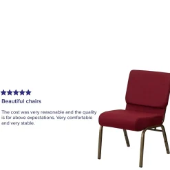 Outlet HERCULES Series Fabric Church Stacking Chair, Burgundy/Gold Vein Frame (FCH2214GV369) Folding & Stacking