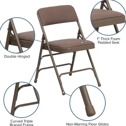 New Hercules Banquet/Reception Folding Fabric Chairs, Beige, 4/Pack (BELNICK INC (NSP)) Folding & Stacking