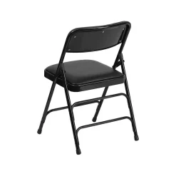 Sale HERCULES™ Curved Triple Braced Vinyl Armless Folding Chair, Black, 12/Pack (12HAMC309AVBK) Folding & Stacking
