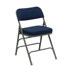 HERCULES™ Premium Curved Fabric Armless Folding Chair, Navy, 24/Pack Folding & Stacking