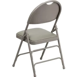 HERCULES™ Triple Braced Vinyl Armless Folding Chair, Gray, 4/Pack (4HAMC705AV3GY) Folding & Stacking