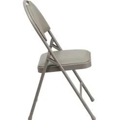 HERCULES™ Triple Braced Vinyl Armless Folding Chair, Gray, 4/Pack (4HAMC705AV3GY) Folding & Stacking