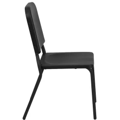 Clearance HERCULES Series Plastic Stackable Melody Band/Music Chair, Black (HFMUSIC) Folding & Stacking