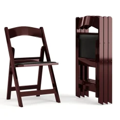 Clearance HERCULES™ Vinyl Armless Folding Chair, Red Mahogany, 4/Pack Folding & Stacking