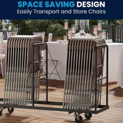 Clearance HERCULES™ Plastic Armless Folding Chair, Premium Brown, 4/Pack Folding & Stacking