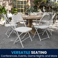 Outlet HERCULES™ Plastic Armless Folding Chair With Fan Back, White, 40/Pack (40LEL4WHITE) Folding & Stacking
