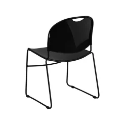 Sale HERCULES™ Polypropylene Black Frame Ultra Compact Stack Chair, Black, 15/Pack Folding & Stacking