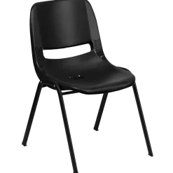 Outlet HERCULES Series Plastic Shell Stack Chair, Black (RUTEO1BK) Folding & Stacking