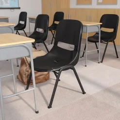 Outlet HERCULES Series Plastic Shell Stack Chair, Black (RUTEO1BK) Folding & Stacking