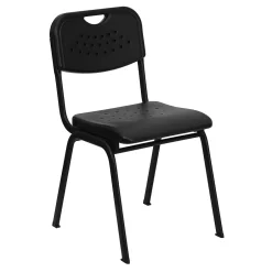 Online HERCULES Series Plastic Stack Chair with Open Back, Black (RUTGK01BK) Folding & Stacking