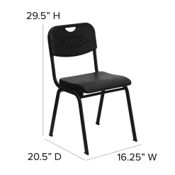 Online HERCULES Series Plastic Stack Chair with Open Back, Black (RUTGK01BK) Folding & Stacking