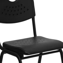 Online HERCULES Series Plastic Stack Chair with Open Back, Black (RUTGK01BK) Folding & Stacking