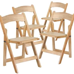 Discount HERCULES™ Wood Armless Folding Chair, Natural, 4/Pack (4XF2903NATURAL) Folding & Stacking