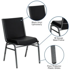 HERCULES Series Vinyl Stack Chair, Black (XU60153BKVYL) Folding & Stacking